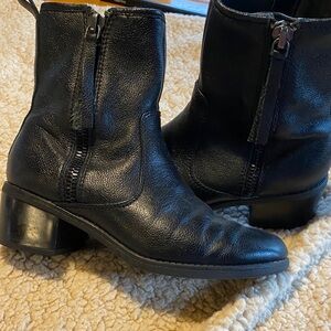 Black Leather Ankle Boots